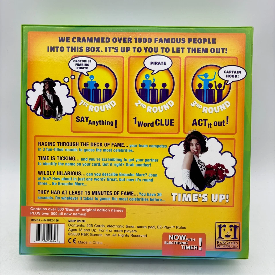 VINTAGE Time's Up Deluxe COMPLETE R & R Games 2008 Verbal Expressions Word Party - Image 2 of 4