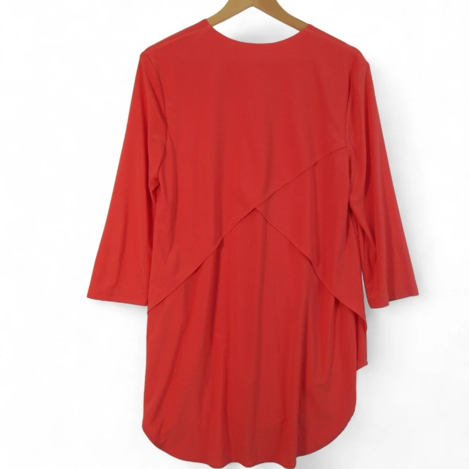 Joseph Ribkoff Mujer Coral Cuello en V Largo Top Decorativo Delantero y Trasero Reino Unido 12 Foto 2 de 4