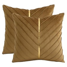 Velvet Throw Pillow Covers 18 x 18 inch Pack of 2 18" x 18" Pack of 2 Brown