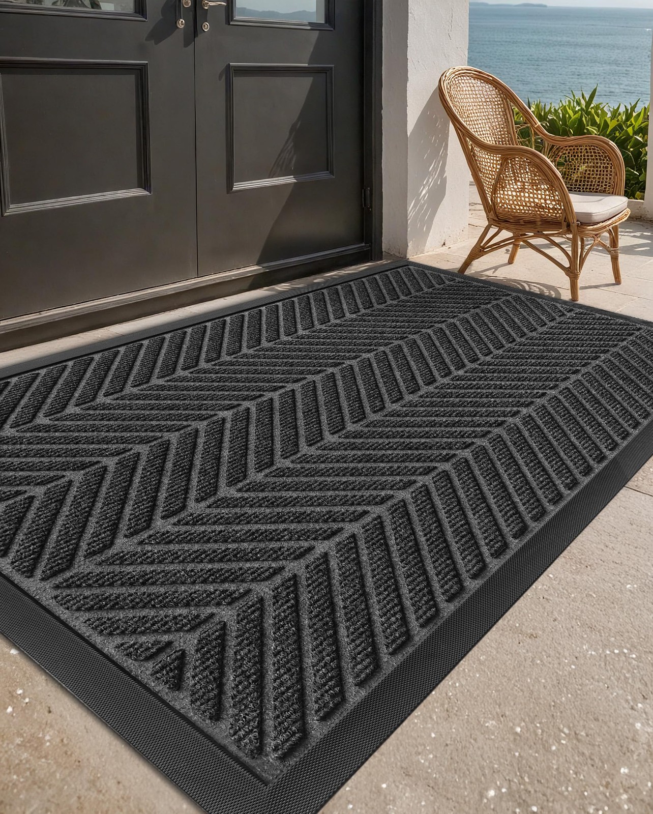Outdoor Door Mat for Front Home Entrance Outside Entry Entryway Patio Waterpr...