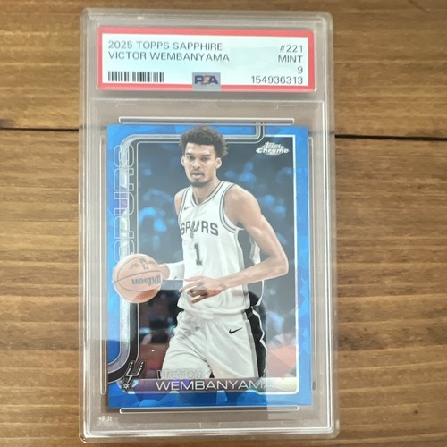 Topps 2025-26 Chrome Sapphire Victor Wembanyama Spurs #221 PSA 9
