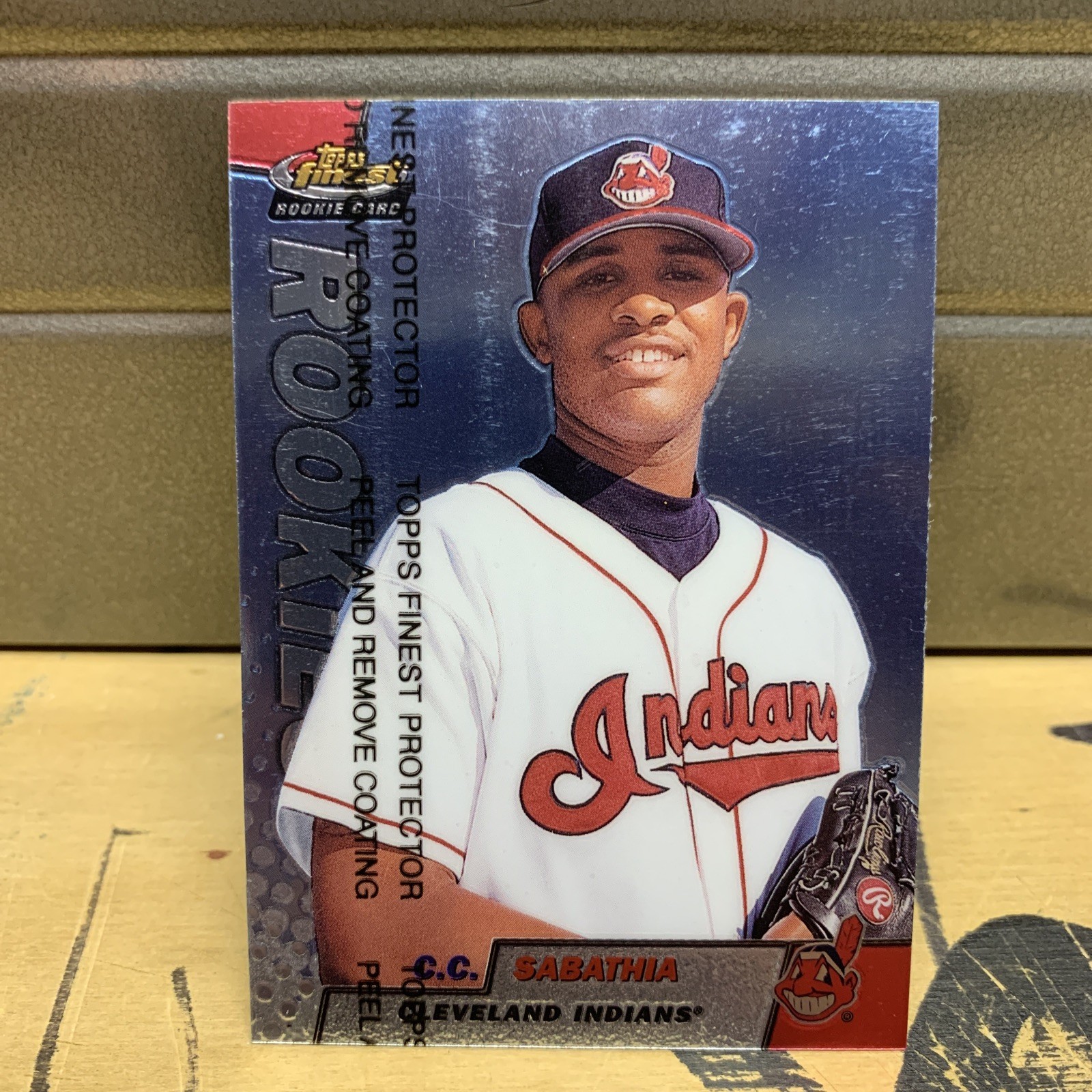 1999 Topps Finest CC Sabathia 294 Rookie Rc Card W/ Coating Indians Baseball