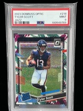 2023 Donruss Optic Tyler Scott Jazz Prizm Rated Rookie #218 Chicago Bears PSA 9