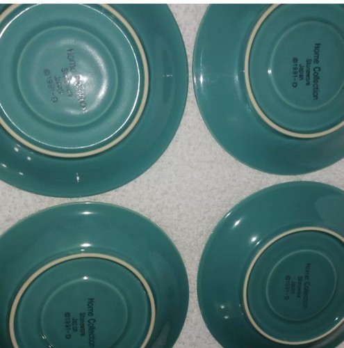 6x Home Collection Stoneware 1991 Teal Salad Plates. Retired. New. - Picture 5 of 6