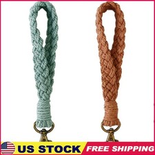 Handmade Macrame Keychain Set Cotton Lanyard Boho Wristlet Gift Keys Bags New