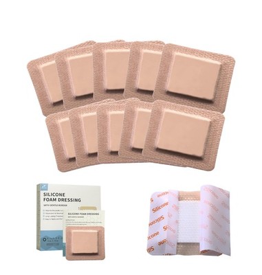 Silicone Foam Dressing with Adhesive Border   Non Stick Pads for Wounds &#