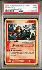 PSA 9 ENTEI GOLD STAR 113/115 | EX Unseen Forces Holo Pokemon Card