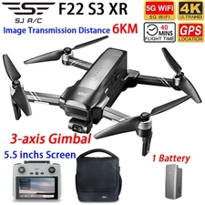 SJRC F22 S3 XR Drone GPS FPV 6KM 3-axis Gimbal 4K Dual Camera Selfie Quadcopter