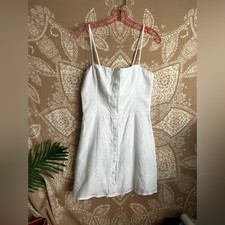 Reformation White Huckleberry Linen Mini Dress Size 8