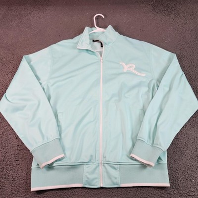 Rocawear Track Jacket Mens Large Green Full Zip Microfiber R Logo Retro