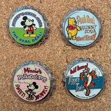 Disney Pin set of 4 Minnie Mickey Tigger Pooh Soda Pop Series WDW 2003