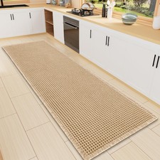 Smiry Waffle Bath Mat 60x16, Extra Soft Absorbent Bathroom 60'' X 16'', Brown