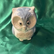 Cute 4" Owl Ceramic Porcelain Figure Coin Bank