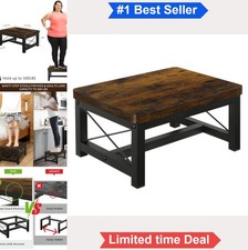 Wood Step Stool for Adults Heavy Duty 500 LBS High Bed with Non Slip Feet