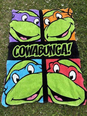 Teenage Mutant Ninja Turtles Fleece Blanket Throw COWABUNGA Nickelodeon 50x36 in