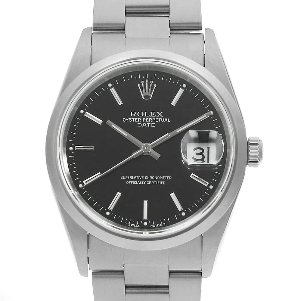 Rolex — ROLEX Oyster Perpetual Date 15200 black bar U Number second hand mens