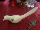 Vintage Fenton White Opalescent Long Tail Bird Of Happiness