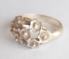 Vintage Flowers Ring Sterling Silver 925 star USSR times Women's Jewelry size 8