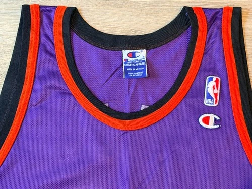 Vintage 1990s Champion Big Logo Phoenix Suns Jason Kidd NBA Basketball Jersey 48 image 7