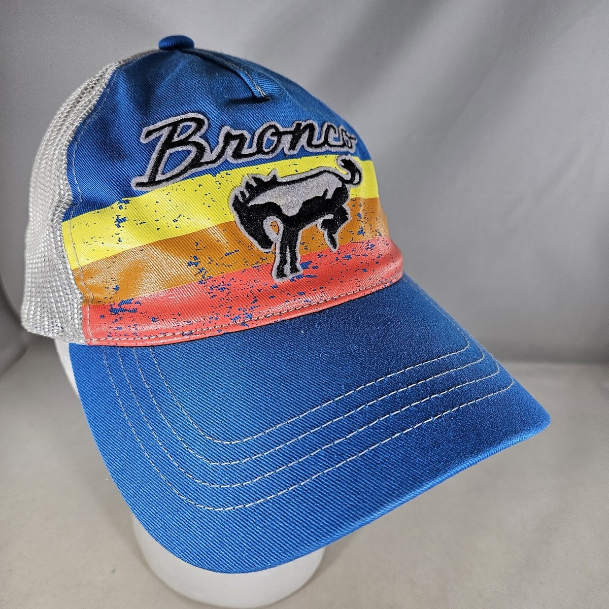 Ford Bronco Hat Vintage Retro Men's Snapback Mesh Trucker Sunset