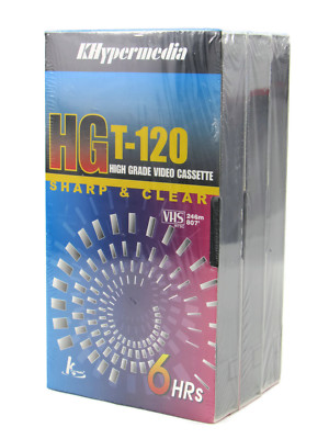  KHypermedia HG T-120 VHS High Grade Video Cassette 6 Hour Lot of 3 New