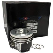 New DK Piston Set (8) w/ Rings - .030in [.75mm] - 2011-2016 GM Duramax 6.6L LML
