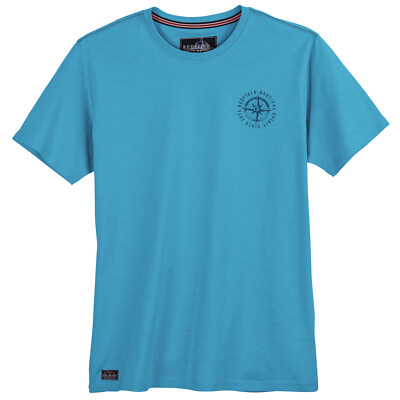 Redfield T-Shirt XXL azurblau kleiner Brustprint