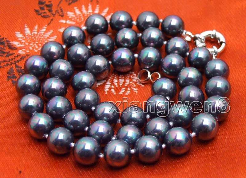 Ожерелье с круглым черным морским жемчугом 8 мм для женщин чокеры ювелирные изделия 17 дюймов - Изображение 4 из 4