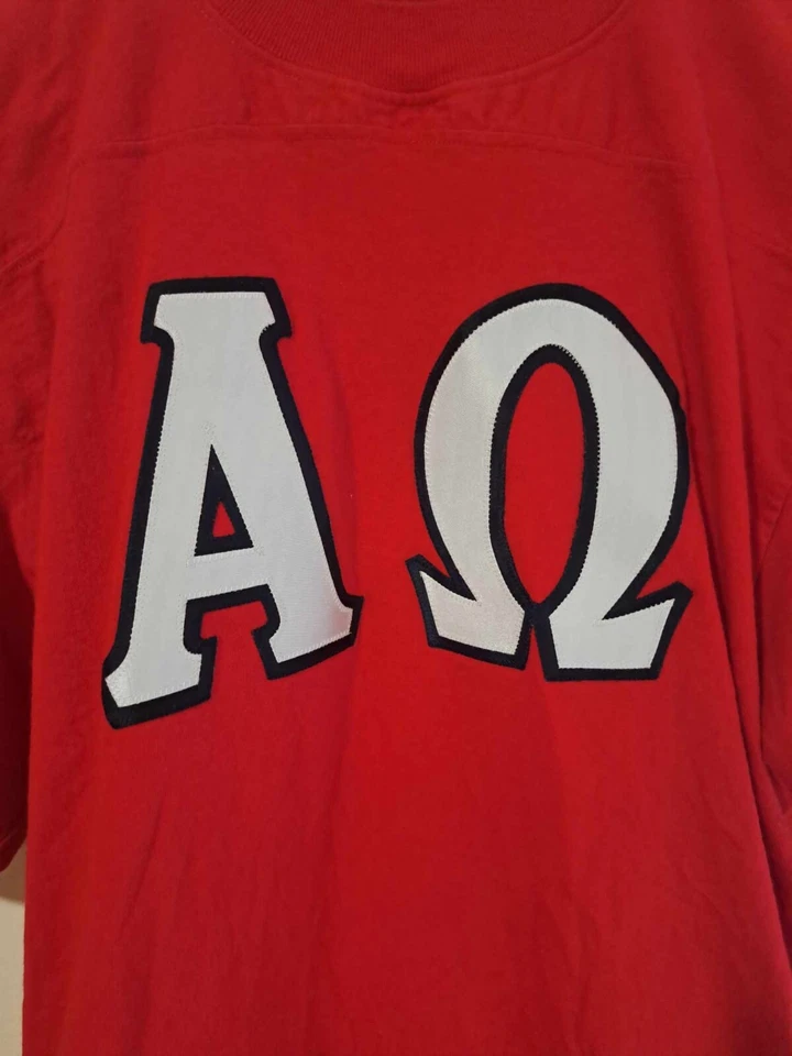 Vintage Eagle USA Fraternity Shirt, Alpha Omega- Size Large-  Made in USA (27) - image 3 of 4