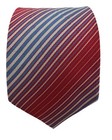 TURNBULL & ASSER Red Striped Silk Tie HANDMADE ENGLAND 60"/ 3.6" EC