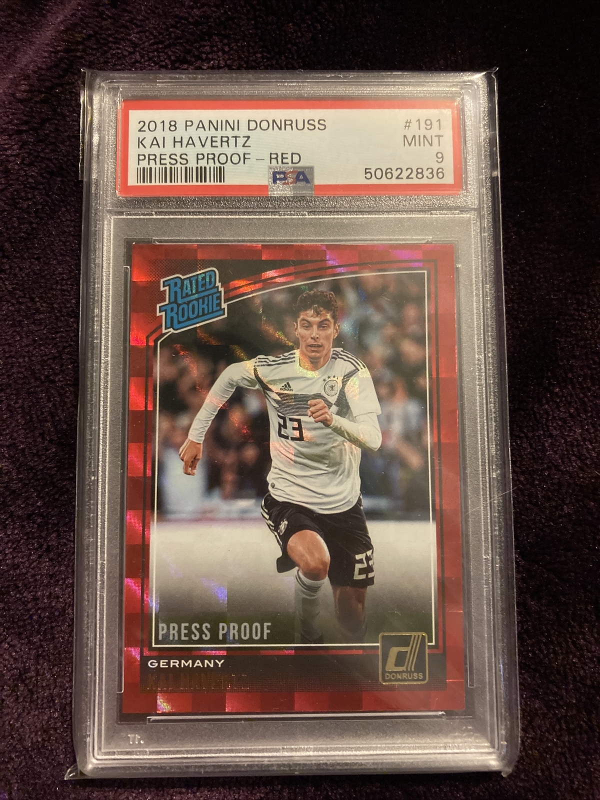 2018 Donruss Press Proof Red Kai Havertz ROOKIE RC #191 PSA 9 MINT (R)