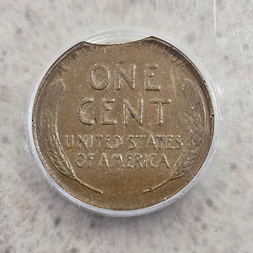 1944 1C Lincoln Wheat Penny 1 Cent Coin Mint Error Clipped ICG Graded At EF 45 - Picture 9 of 11