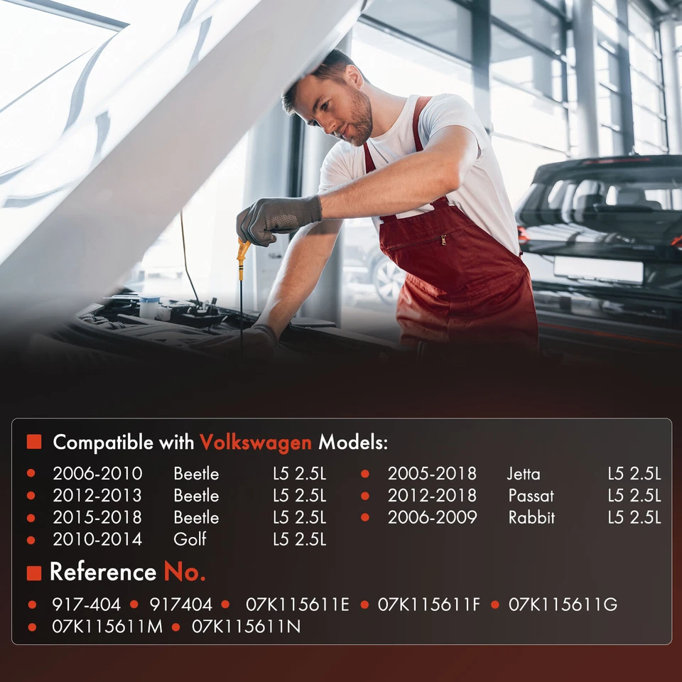 Varilla de medición de aceite de motor para Volkswagen Jetta 05-18 Passat 12-18 Golf 10-14 Beetle Foto 2 de 4