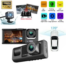 HD 1080P Car Dual Lens Dash Cam Front/Rear/Inside Video Recorder Camera G-sensor