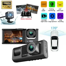 HD 1080P Car Dual Lens Dash Cam Front/Rear/Inside Video Recorder Camera G-sensor
