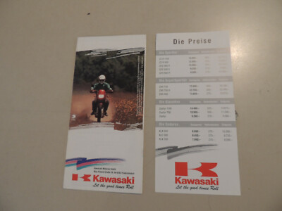 Kawasaki Programm Prospekt 1993 ZZR1100 ZXR750 R GPZ900 VN 1500 750 EL250 usw /