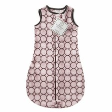 New Swaddle Designs Cozy zzZipMe Sack - Brown Mod Circles, Pastel Pink