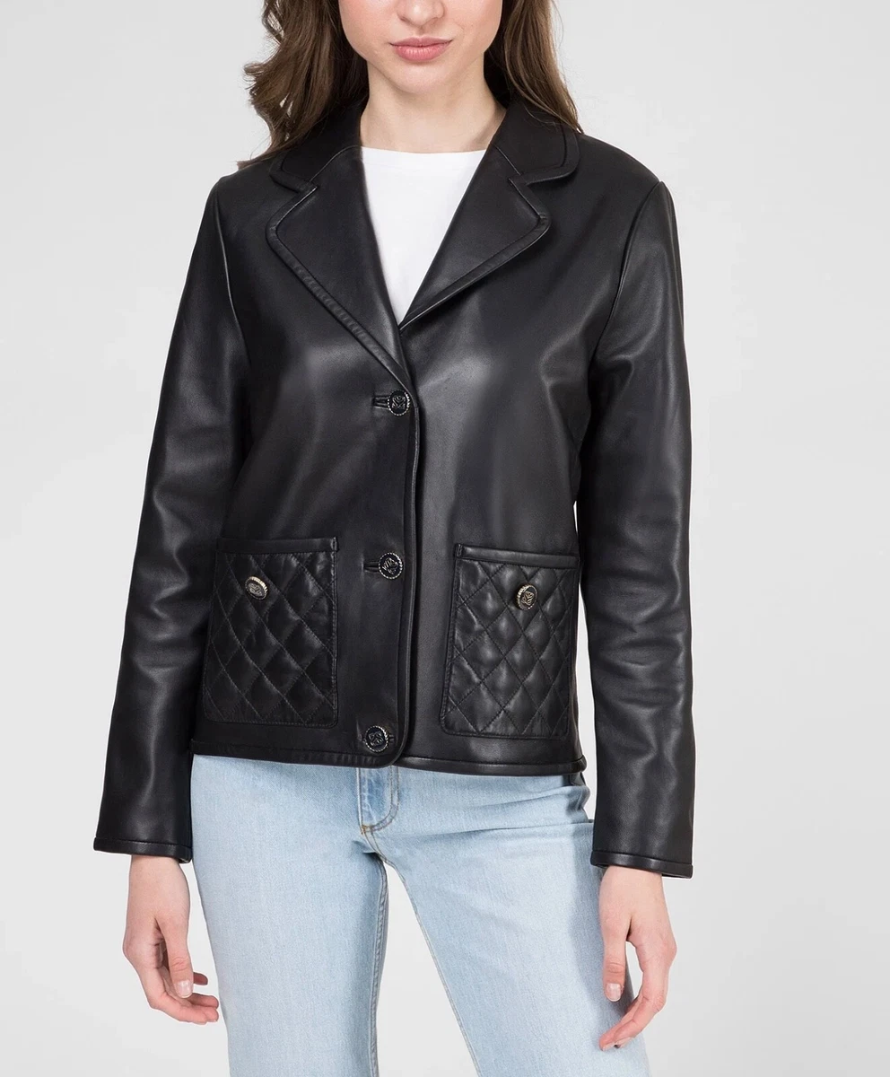 Sandro Casual Coats, Jackets & Vests Leather Outer Shell for Women