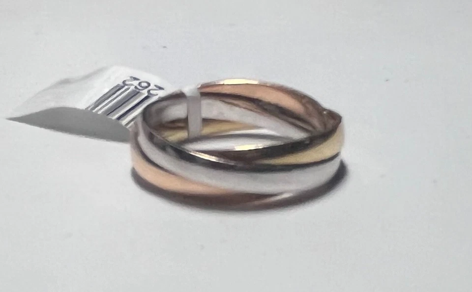 Anel tricolor ouro 14k - Imagem 2 de 2