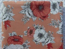 RARE OOP Keepsake Calico Retro CORAL VINTAGE FLORAL 100 Cotton Fat Quarter