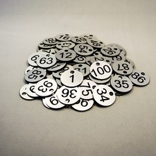 1-100, 5cm Laser Engraved Number Discs, Table, Tags, Locker, Pub, Restaurant