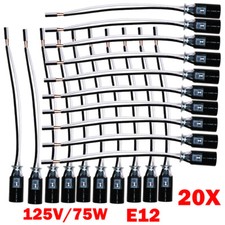 20PC 43MM For E12 Lamp Holder Light Socket Candelabra Bulb Sockets  6" Wire HOT