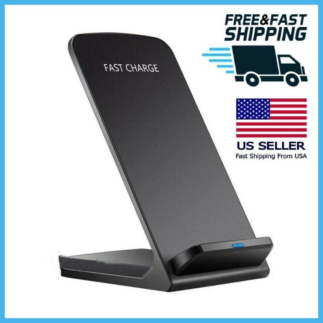 Qi Wireless Fast Charger Charging Pad Stand Dock For Samsung Galaxy iPhone Phone