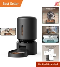 Automatic Cat Feeder Stainless Steel 5L with Camera & 2-Way Audio for Pets