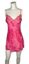 VTG Y2K Victoria's Secret Pink Fairy Coquette Leopard Babydoll Sheer Slip Dress