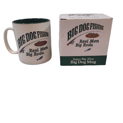 Big Dog Fishing Club Reel Men Big Rods Super Big 30oz. Mug 2002 New in Box!
