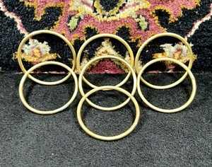 Lot of Seven 4" X 1/4" Craft Metal Rings Multipurpose Welded O-Rings, Tarnished