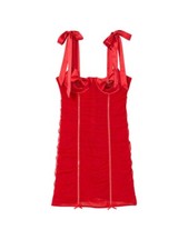 VICTORIA'S SECRET  Wicked Open-Cup Ruched Red Diamond Slip M