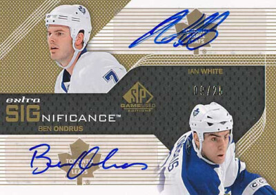 2007-08 SP Game Used EXTRA SIGNIFICANCE #OW BEN ONDRUS / IAN WHITE - x/25 !!!