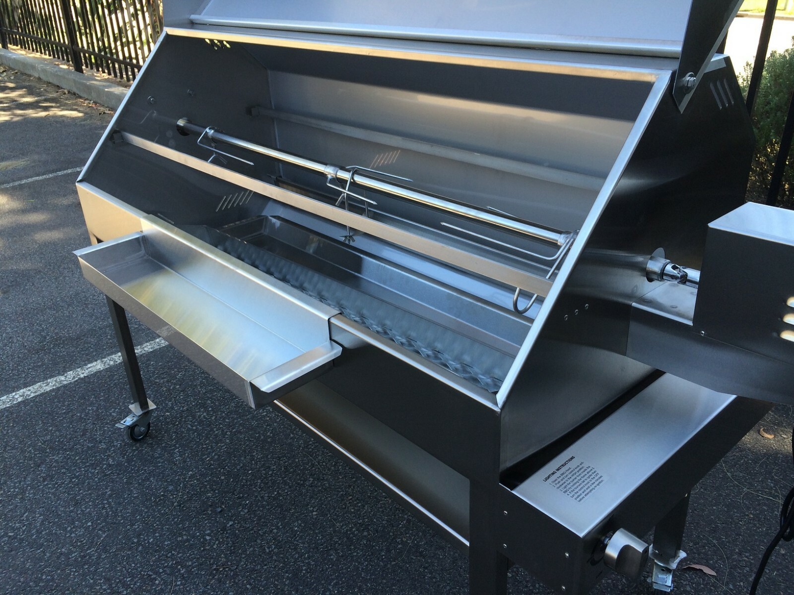 Stainless Steel Gas Charcoal Spit BBQ Rotisserie eBay